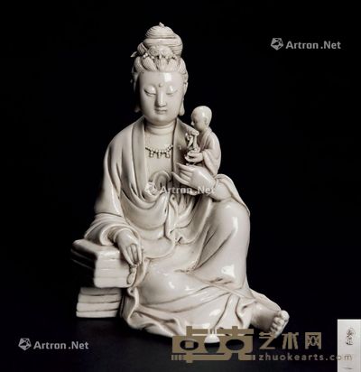 清 德化瓷送子观音 高21cm