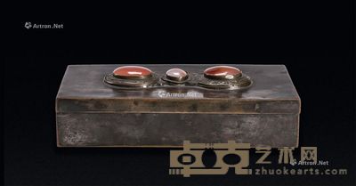 清 铜镶玛瑙盒 17.3×9.8×3.8cm