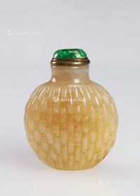 清 黄玉雕竹节纹鼻烟壶