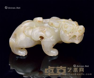 汉 古玉瑞兽 7.65×3.7×3cm