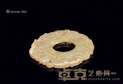 东汉 三爬螭鸡心珮 8.5×8.4×0.6cm