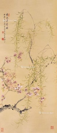 春风得意图 轴心 设色纸本