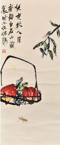 齐白石作品 轴心 设色纸本