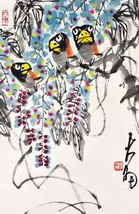 陈大羽作品 镜心 设色纸本