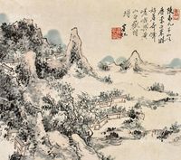 山水画 镜心 设色纸本
