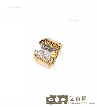 黄18K金钻石戒指 --