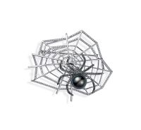 黑珍珠「蜘蛛」配钻石胸针