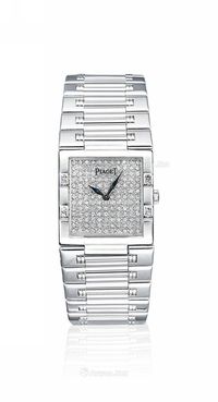 PIAGET 伯爵18K白金镶钻链带腕表