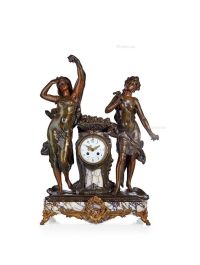 法国 十九世纪人物雕像座钟