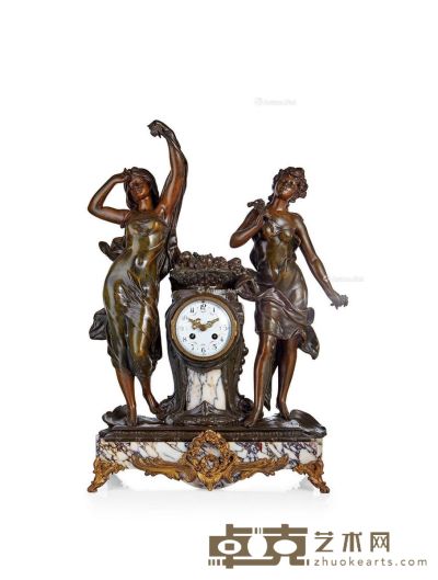 法国 十九世纪人物雕像座钟 46×22×61cm