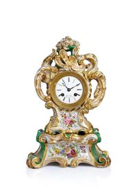 法国 十九世纪法国瓷花钟