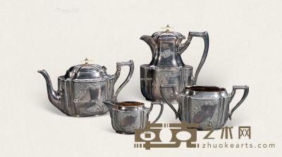 19世纪 银茶具 （一套） 尺寸不一