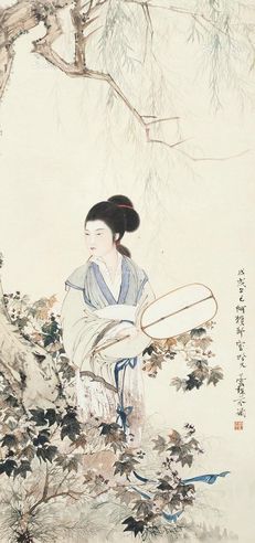 邓芬 纨扇仕女