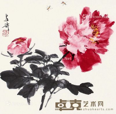 王雪涛 牡丹蜜蜂 33.5×34cm