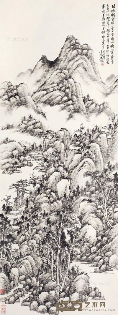 吴徵 山水 132×50cm