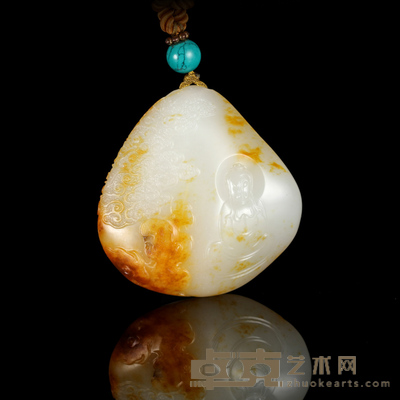 陈祖雄 和田玉籽料观音 4.9×4.8×1.7cm 独籽