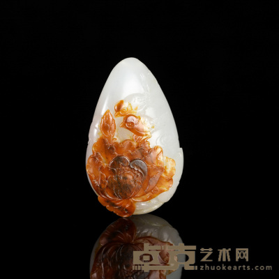 张焕庆  和田玉籽料花开富贵 4.1×2.6×1.2cm 独籽