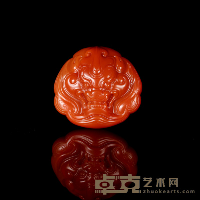 赵文金  南红兽面 3.3×3.0×1.4cm