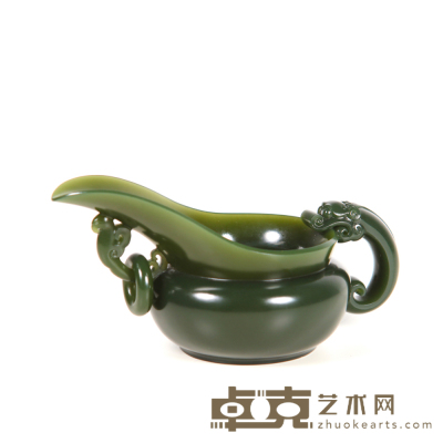 杨光  和田玉青玉匜杯 11.1×6.3×3.5cm