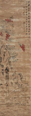 潘恭寿 甲寅（1794年）作 寄齐寒玉并香妍 立轴 设色笺本