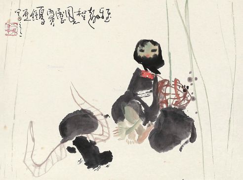 钟增亚 丙寅（1986年）作 雅趣 镜片 设色纸本