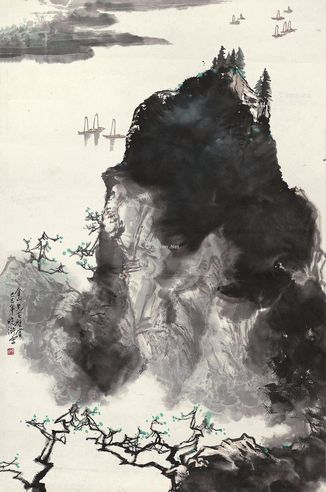 曾晓浒 己巳（1989年）作 山水 镜片 设色纸本