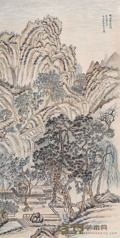 朱印然 山水 129×64cm