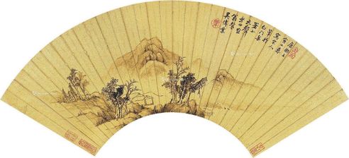 吴伟业 1662年作 幽居图 扇页 泥金纸本