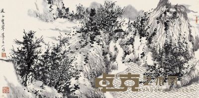何加林 溪山叠翠 37×76cm