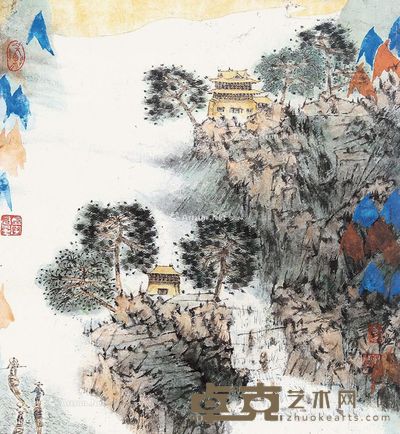 卓鹤君 溪山野渡 44×40cm