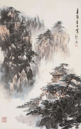 何镜涵 山寺晚钟