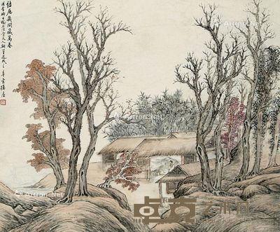 楼辛壶 结屋几间藏万卷 55×66cm