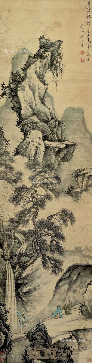 谢时臣 高山流水图 172×46cm