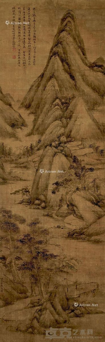 沈宗敬 山水 134×42cm