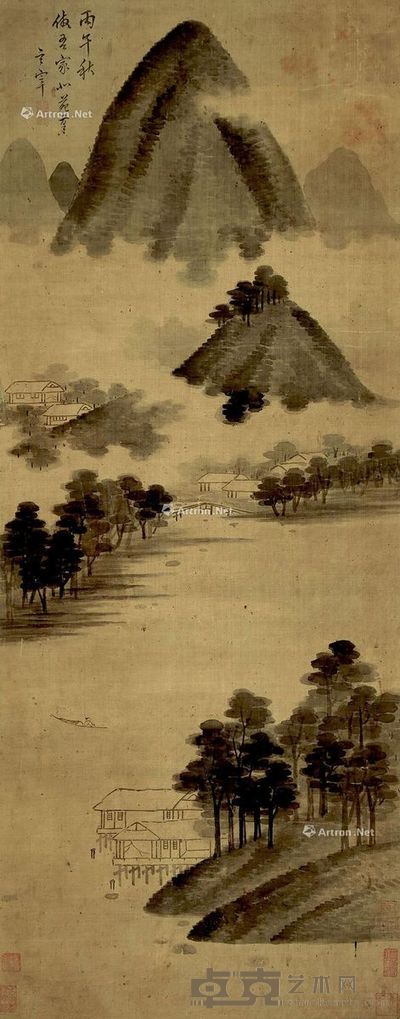 董其昌 山水 113×49cm