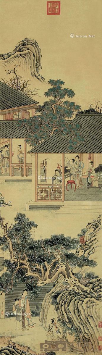 金廷标 仕女 160×47cm