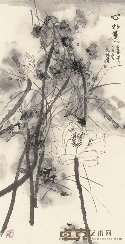 夏椿亚 心如莲 68×35cm