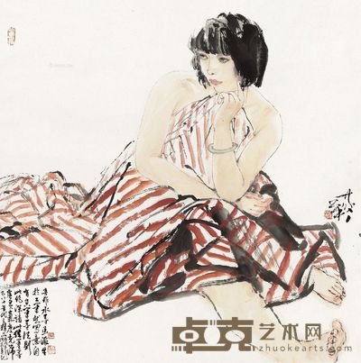 何家英 少女 68×67.5cm