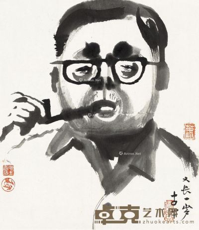 黄永玉 韩瀚肖像 38×33cm