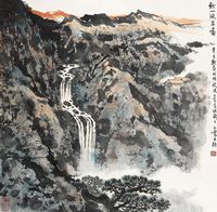 宋玉麟 秋山流泉图