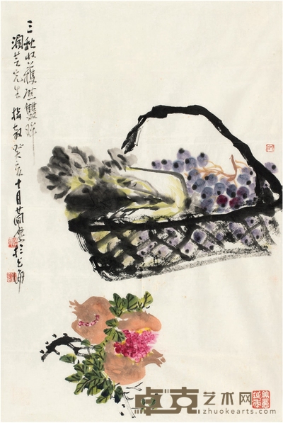 曹简楼 三秋收获图 68×45.5cm