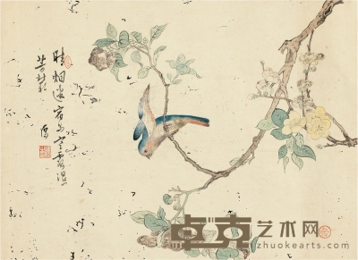 溥 儒  小鸟图 52×37.5cm