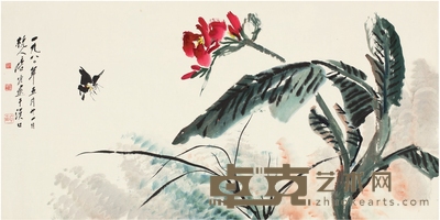 唐云 蝶恋花 137×67.5cm