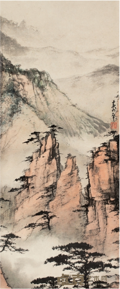 董寿平 黄山胜境图 86×35.5cm