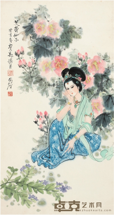 郑家声 芙蓉仙子图 68×36.5cm
