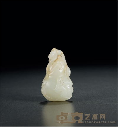 清中期 白玉葫芦珮 长5.5cm；宽3.3cm