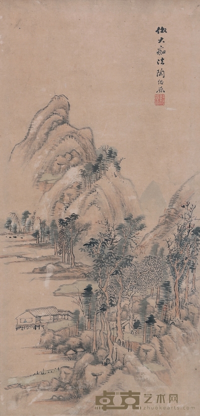 陶绍原 幽居图 67×32cm