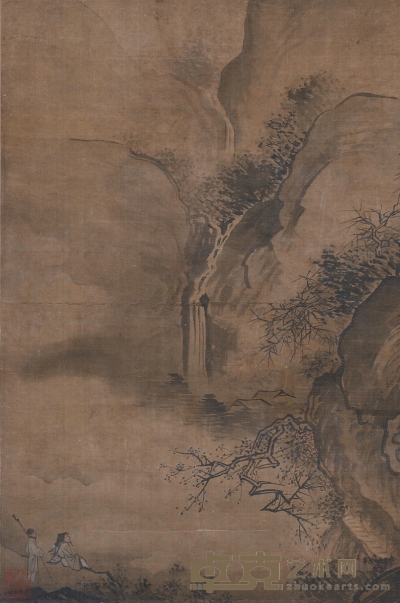 佚名 观瀑图 46×30cm