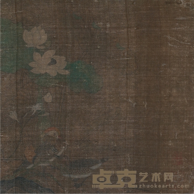 佚名 荷花鸳鸯图 24.5×24.5cm