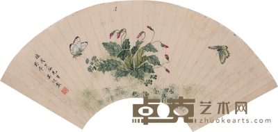 吴侃 山花双蝶图 52.5×18.5cm